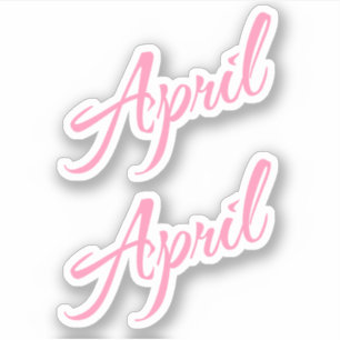 April Decorative Name in Pink x2