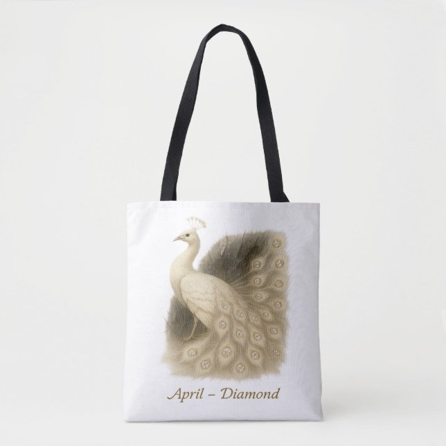 April – Diamond Peacock Tote Bag (Front)