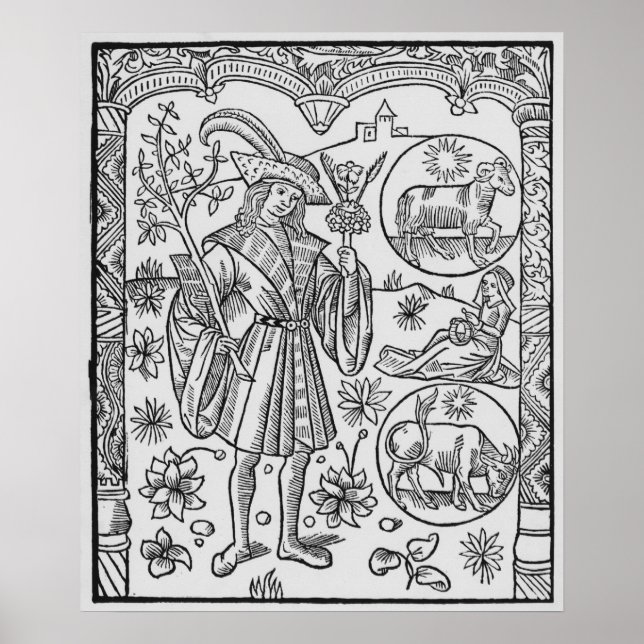 April, flowers, Aries Poster (Front)