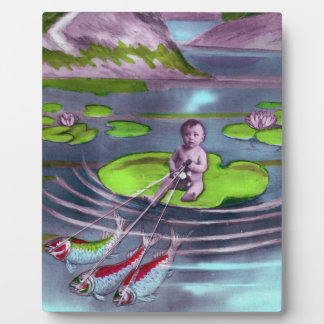 April Fool Vintage French Postcard  Plaque