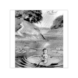 April Fool Vintage French Postcard Self-inking Stamp