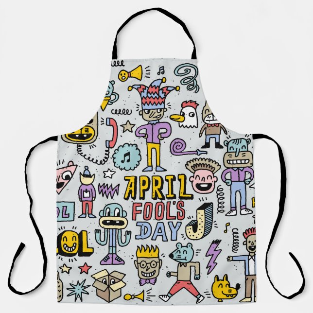 April Fools: Colourful Doodle Set. Apron (Front)