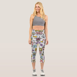 April Fools: Colourful Doodle Set. Capri Leggings