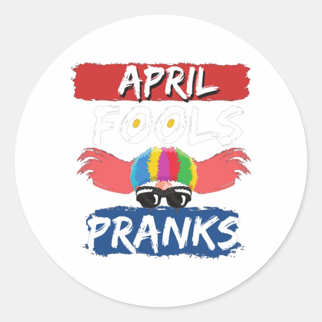 April fools Day. Classic Round Sticker (Front)