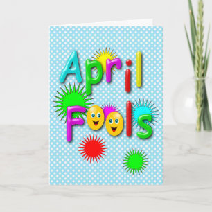 April Fools Day, Funny Colourful Polka Dotted Card