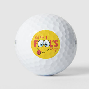 April Fool's Day Happy Funny Face Holidays Golf Balls