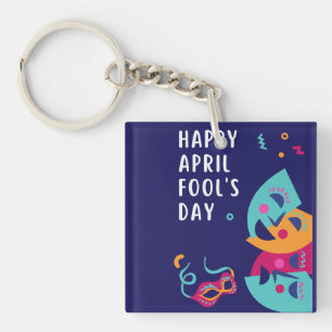 April Fool's day Paper Plate Key Ring