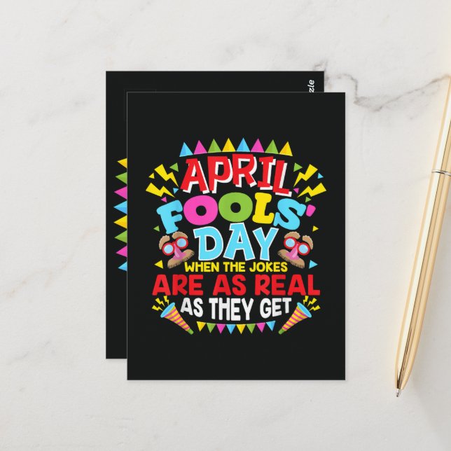 April Fools' Day Postcard (Front/Back In Situ)
