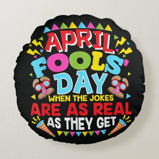 April Fools' Day Round Cushion (Front)