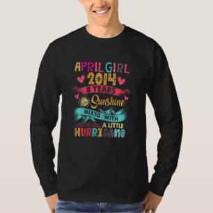 April Girl 2014 8 Years Old 8 Sunshine Birthday T-Shirt