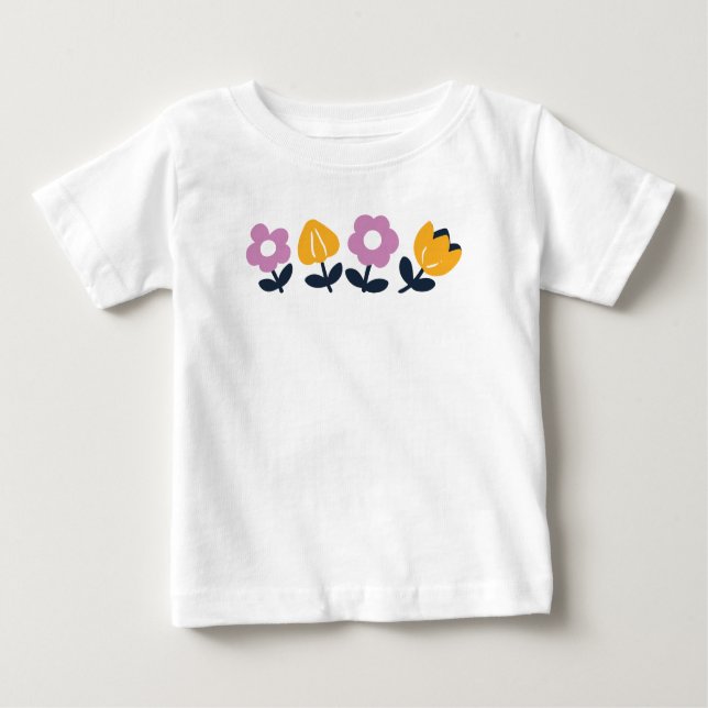 April Hugs and Wet Noses – Floral Part Baby T-Shirt (Front)