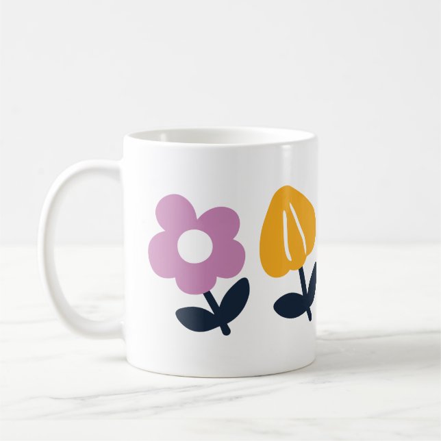 April Hugs and Wet Noses – Floral Part Coffee Mug (Left)