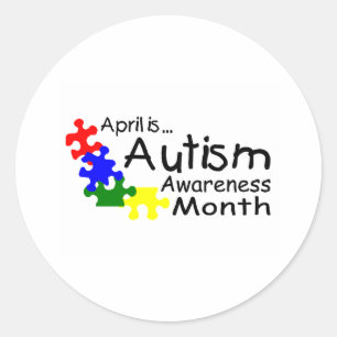 April Is Autism Awareness Month (PP) Classic Round Sticker