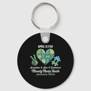 April Is For National Minority Mental Health Aware Key Ring