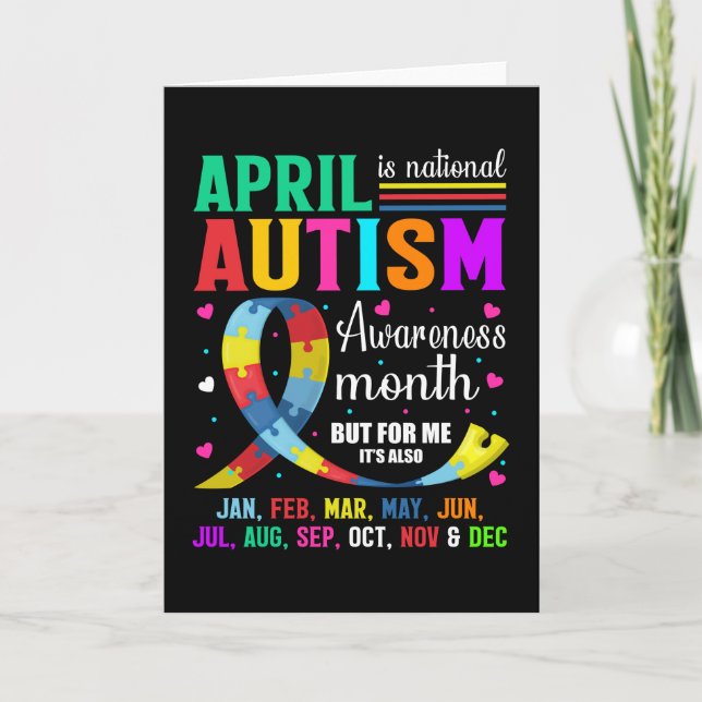 April Is National Autism Awareness Month Card (Front)