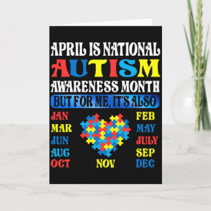 April Is National Autism Awareness Month Kids Boy Card