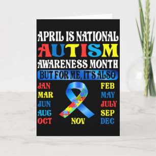 April Is National Autism Awareness Month Kids Boy Card