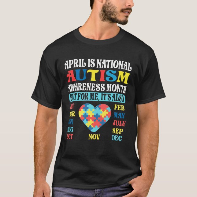 April is National Autism Awareness Month Kids Boy  T-Shirt (Front)