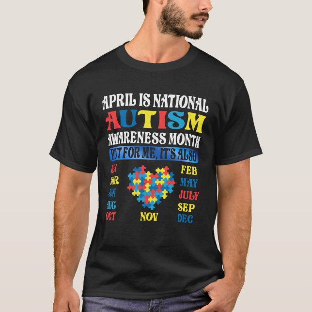 April is National Autism Awareness Month Kids Boy  T-Shirt (Front)