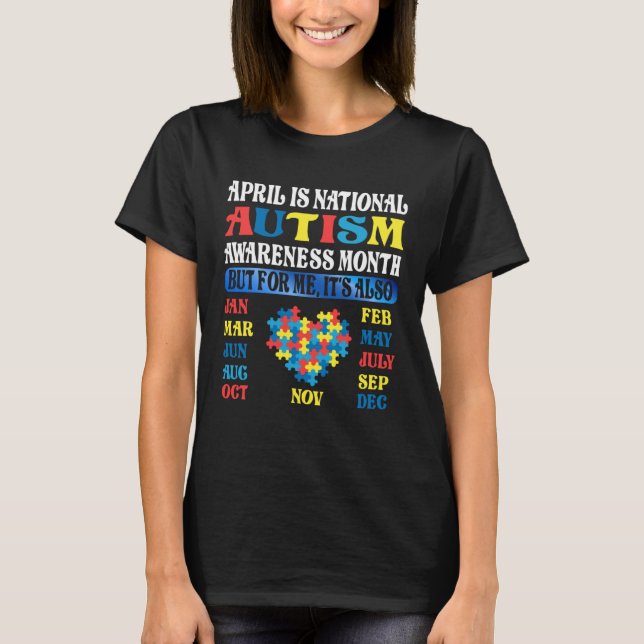 April is National Autism Awareness Month Kids Boy  T-Shirt (Front)