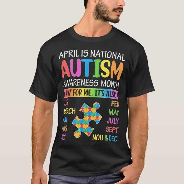 April is National Autism Awareness Month Kids Boy  T-Shirt (Front)