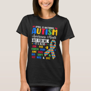 April Is National Autism Awareness Month Puzzle Pi T-Shirt