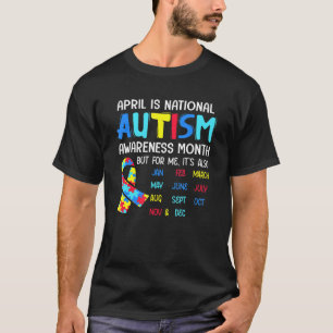 April Is National Autism Awareness Month Puzzle Ri T-Shirt