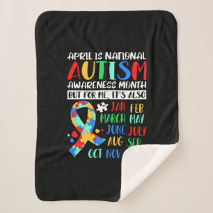 April is National Autism Awareness Month Sherpa Blanket