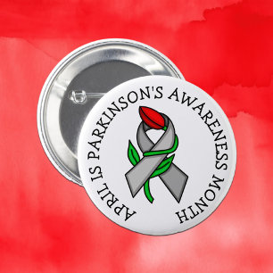 April is Parkinson's Awareness Month 6 Cm Round Badge