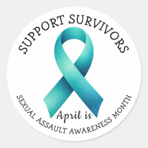 April is Sexual Assault Awareness Day  Classic Round Sticker