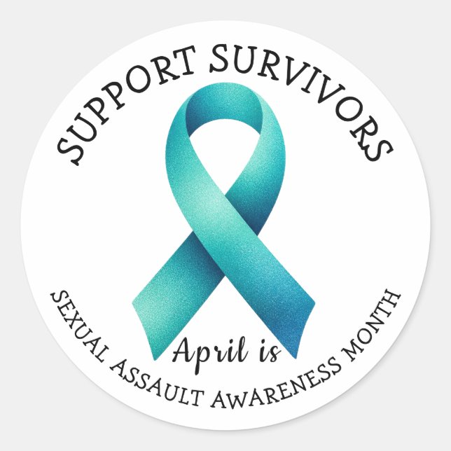 April is Sexual Assault Awareness Day  Classic Round Sticker (Front)