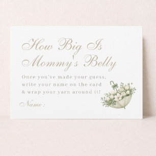 April May Flowers Baby Shower Games Mummy's Belly Thank You Card