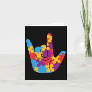 April National Autism Awareness Month Asl Love Sig Card