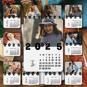 April New Year 2025 Calendar Family Photo Magnet