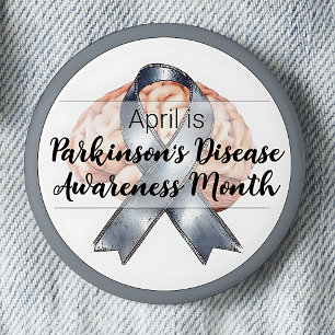 April Parkinson's Disease Brain Awareness Month 6 Cm Round Badge