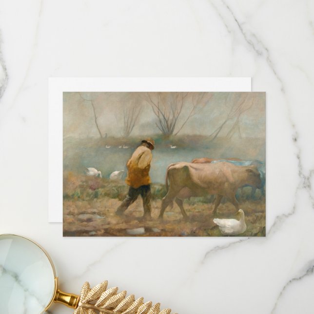 April Rain by Newell Convers Wyeth Thank You Card (Front/Back In Situ)