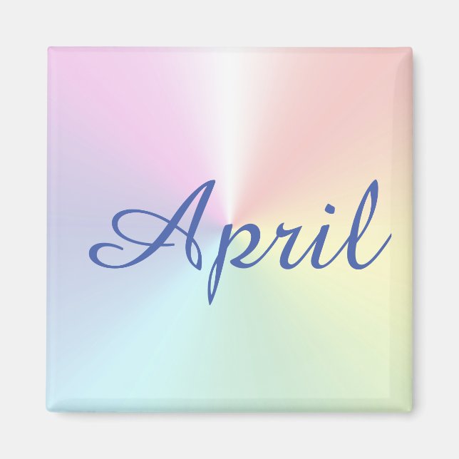 April Rainbow Amazone Blue Square Magnet by Janz (Front)