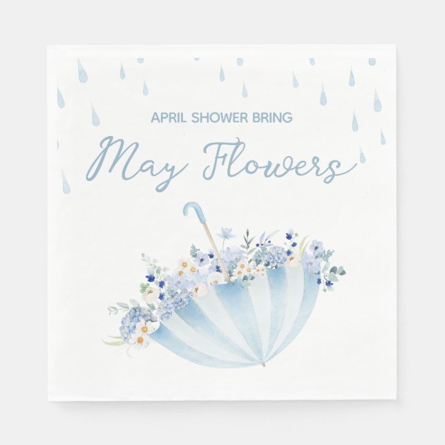 April Shower Bring May Flowers Baby Shower Napkin (Front)