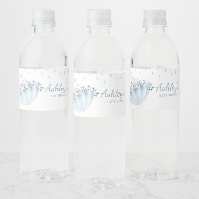 April Shower Bring May Flowers Baby Shower Water Bottle Label (Bottles)