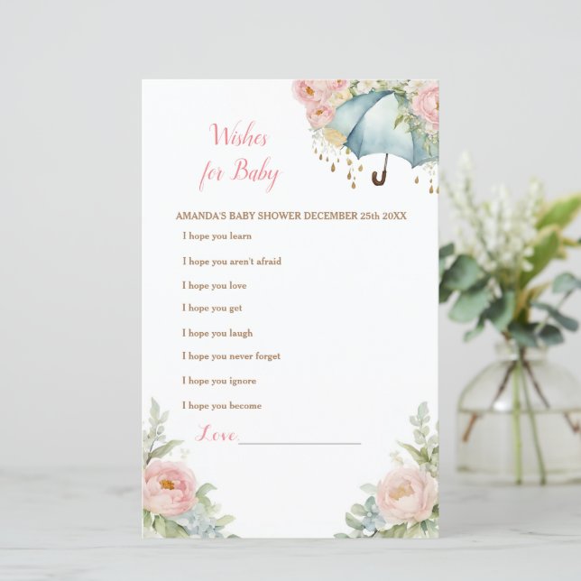 April Shower Umbrella Wishes for Baby (Standing Front)