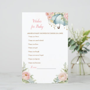 April Shower Umbrella Wishes for Baby