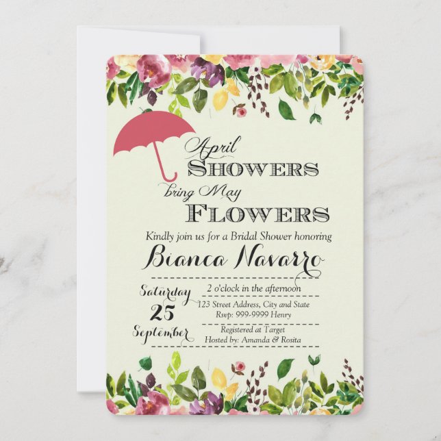 April Showers Bridal Shower Invitation (Front)