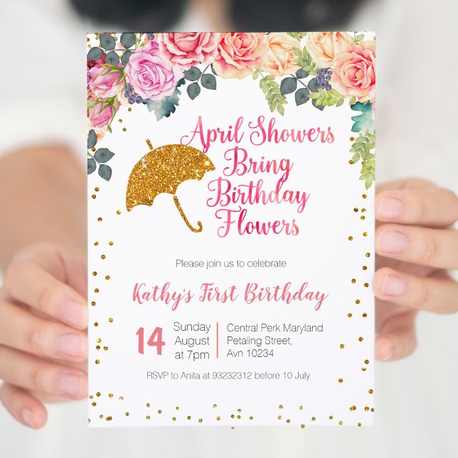 April Showers  Bring Birthday  Flowers Invitation (Creator Uploaded)