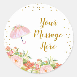 April Showers Bring May Flower Baby Shower Classic Round Sticker