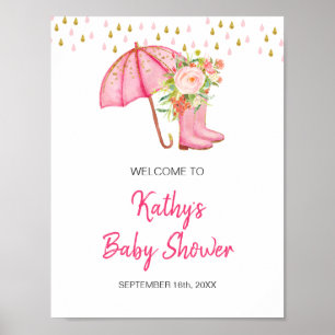 April Showers Bring May Flower Baby Shower Welcome Poster