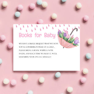 April Showers Bring May Flowers Baby Shower Book Enclosure Card