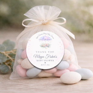 April Showers Bring May Flowers Baby Shower Classic Round Sticker