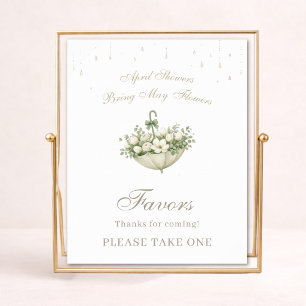 April Showers Bring May Flowers Baby Shower Favour Poster