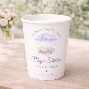 April Showers Bring May Flowers Baby Shower Paper Cups