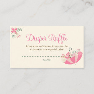 April Showers Bring May Flowers Diaper Raffle Enclosure Card